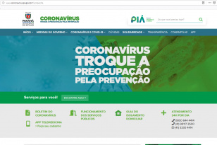 tela inicial site coronavirus