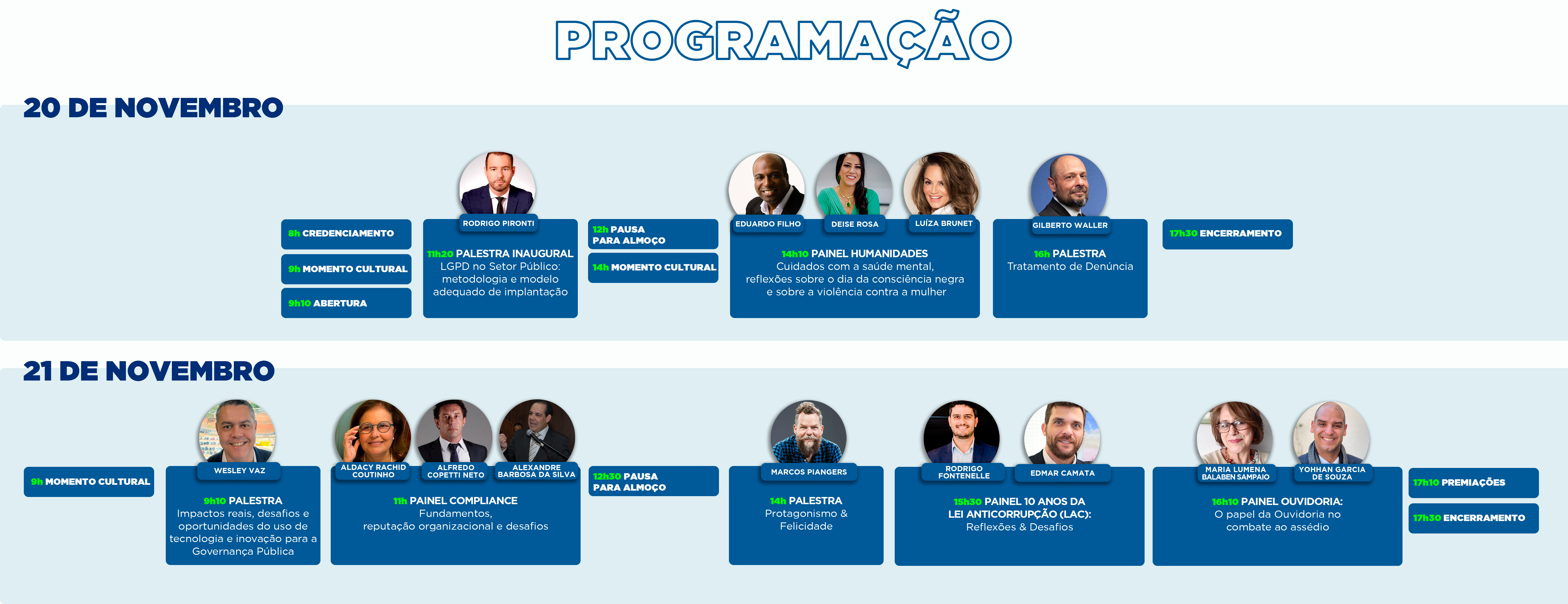 Programação do Congresso de Governança Pública da CGE-PR