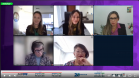 imagens das participantes em tela de computado participando do webinar 