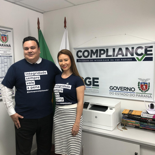 Leticia Sugai e o controlador-geral, Raul Siqueira