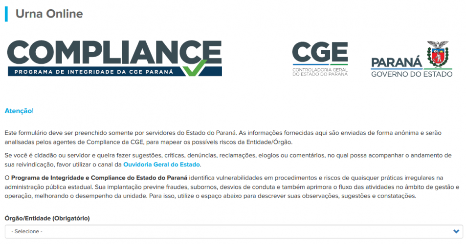 Urna Online do Compliance