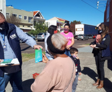 agentes do controle social e da ouvidoria da CGE entrevistam beneficiários do cartão comida boa.