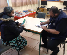 cena de entrevista pela equipe da CGE Itinerante