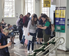 equipes entrevistando cidadãos em local de atendimento presencial