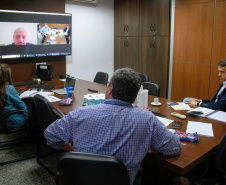 Servidores da CGE em reunião virtual com consultores