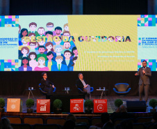 Imagens do auditórios e palestrantes do 2 Congresso de Governança Pública da CGE, no Canal da Música.
