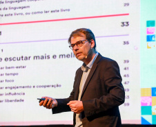 Imagens do auditórios e palestrantes do 2 Congresso de Governança Pública da CGE, no Canal da Música.
