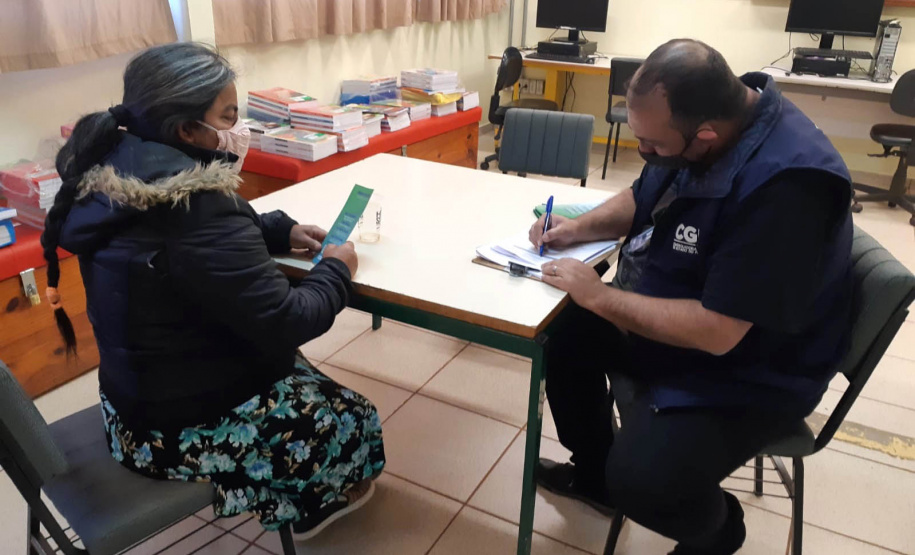 cena de entrevista pela equipe da CGE Itinerante