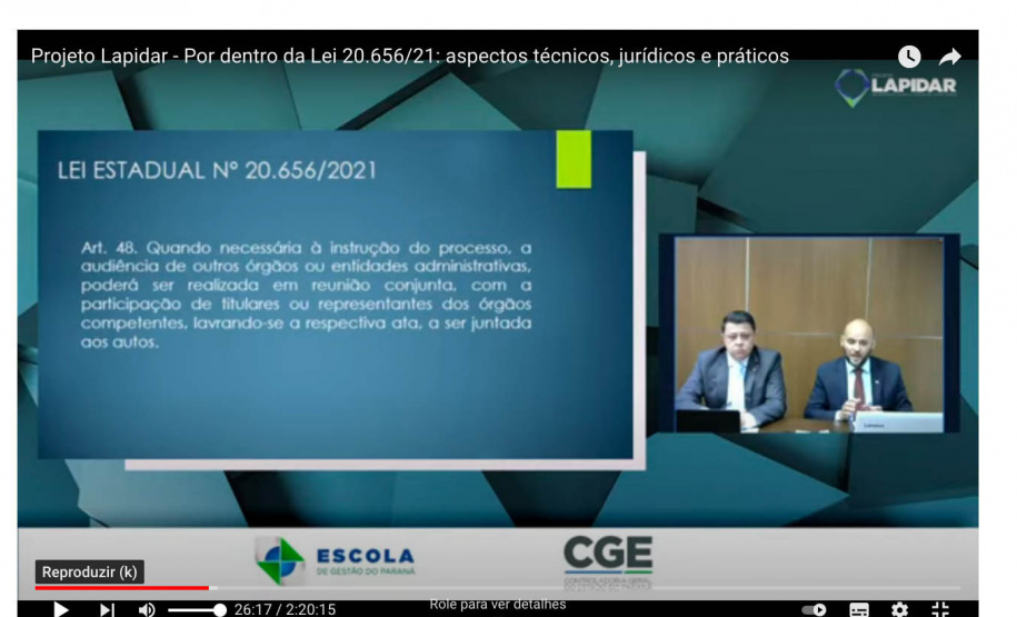 reprodução da tela da webconferencia