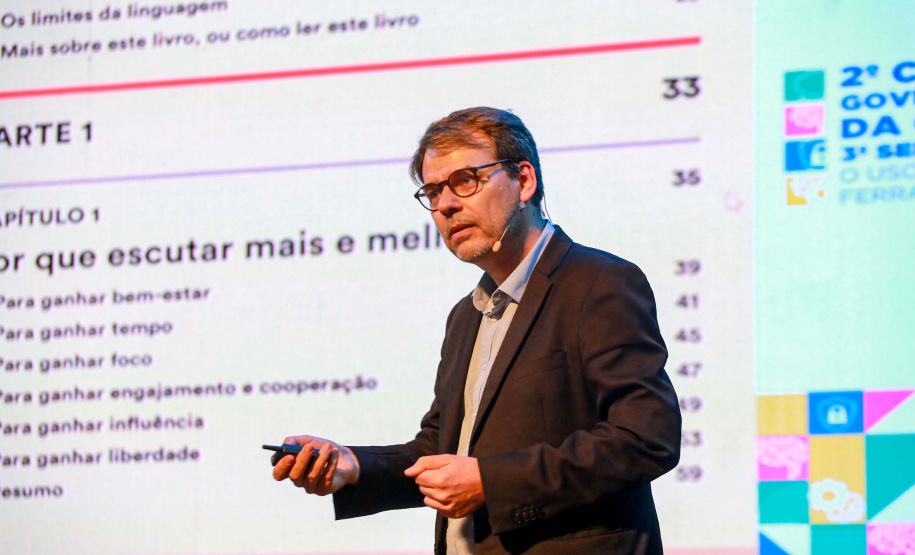 Imagens do auditórios e palestrantes do 2 Congresso de Governança Pública da CGE, no Canal da Música.