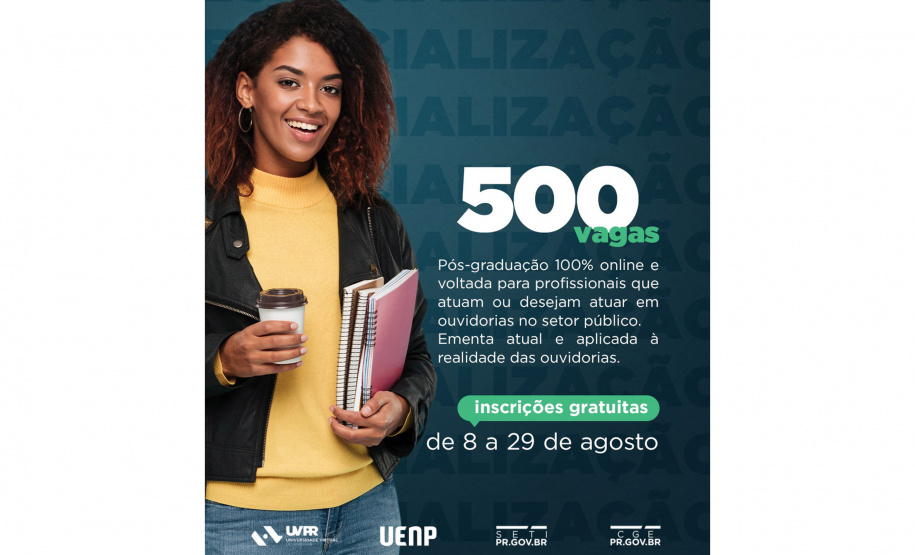 post de divulgação da especialização em ouvidoria pública