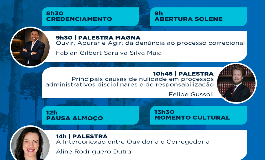 arte com a programação do evento